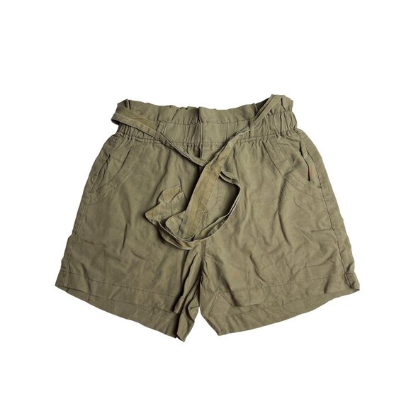 Francesca's Collections Tops - francescas olive green belted utility ruffle shorts Dd548